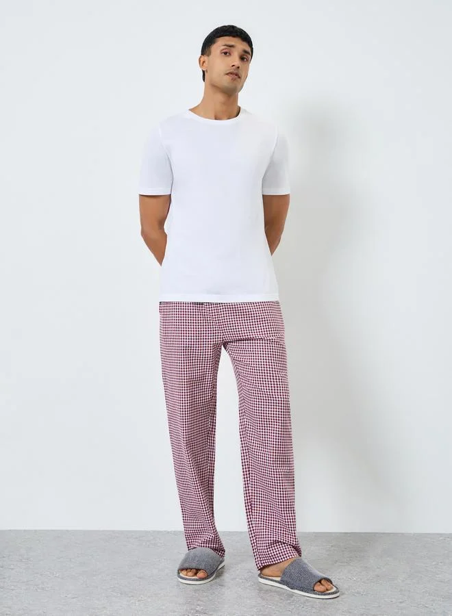 ستايلي بنطال بيجاما كاروهات بقصة مريحة